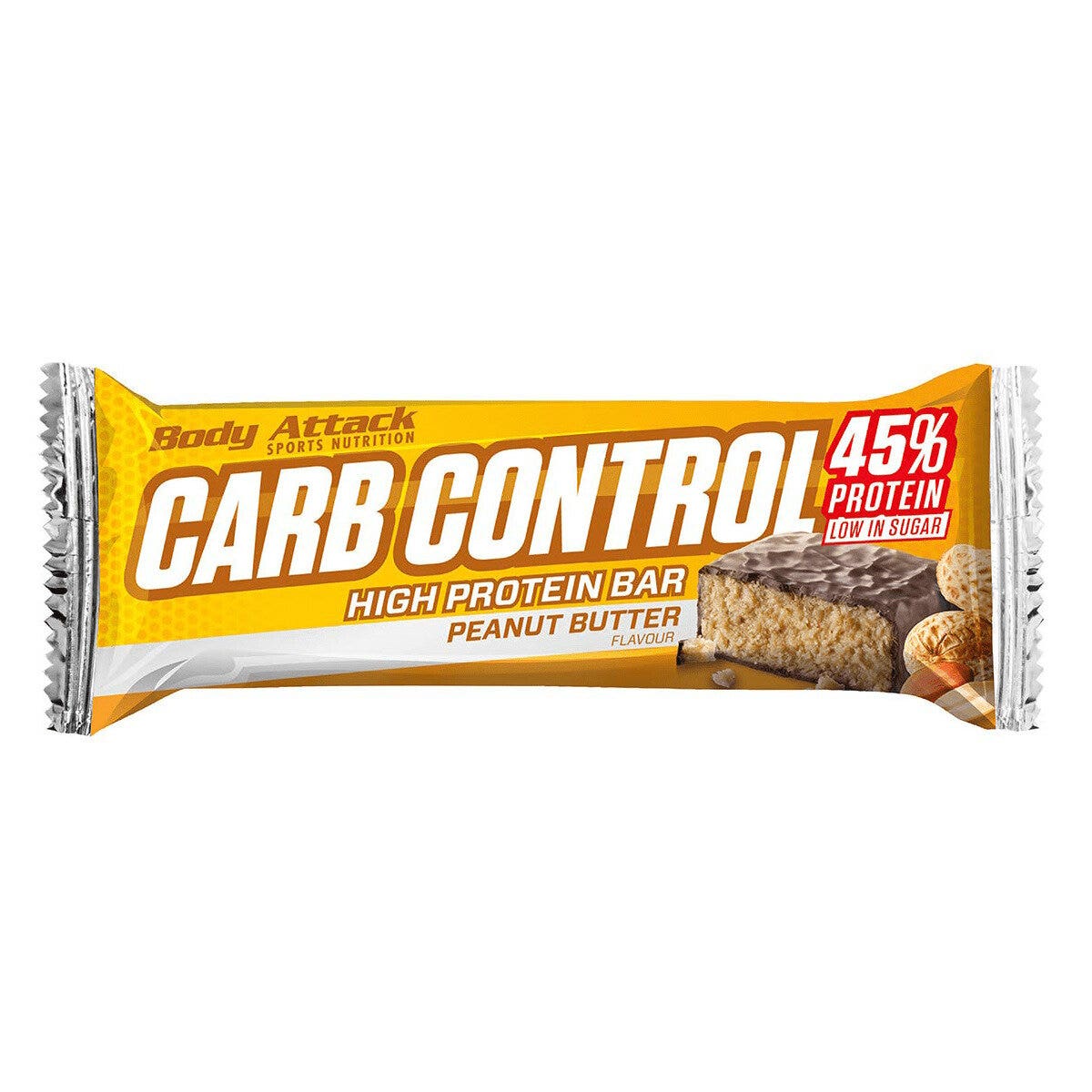 Newtritions Body Attack Carb Control Bar Barretta Proteica Gusto Burro Di Arachidi 100g-1