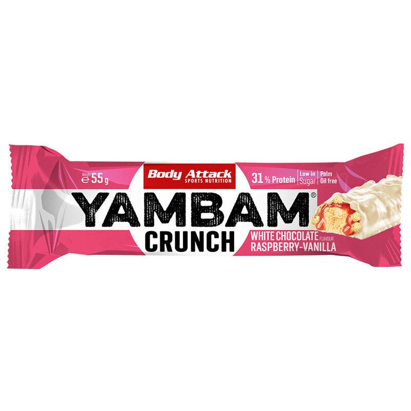 Newtritions Body Attack YamBam Bars Crunch Gusto Cioccolato Bianco Lampone & Vaniglia 55g-1