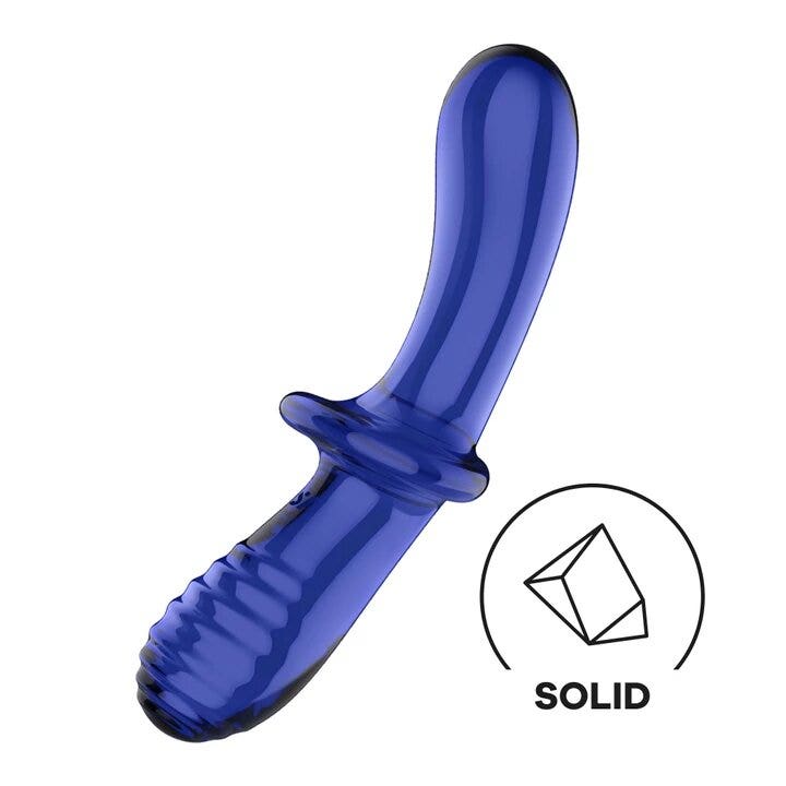 Satisfyer Double Crystal Dildo in Vetro Azzurro Chiaro-2