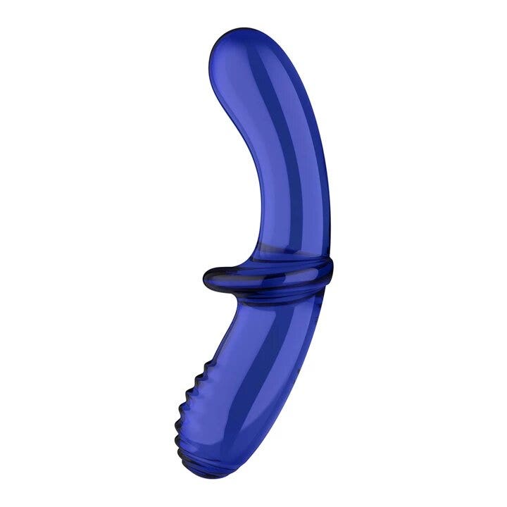 Satisfyer Double Crystal Dildo in Vetro Azzurro Chiaro-3