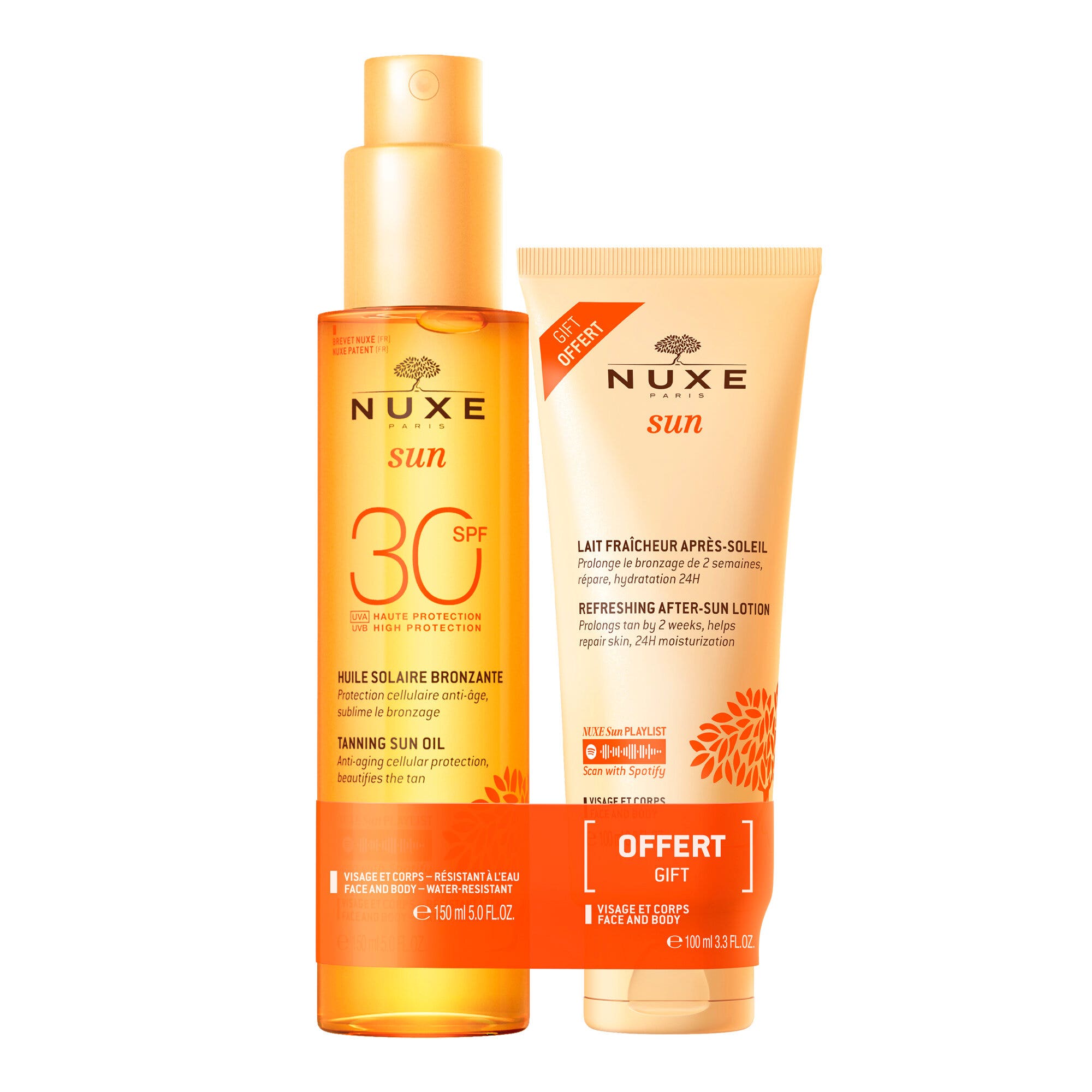 Nuxe Sun Duo Olio Solare Viso E Corpo SPF30 150 ml+ Latte Doposole Viso E Corpo 100ml-1