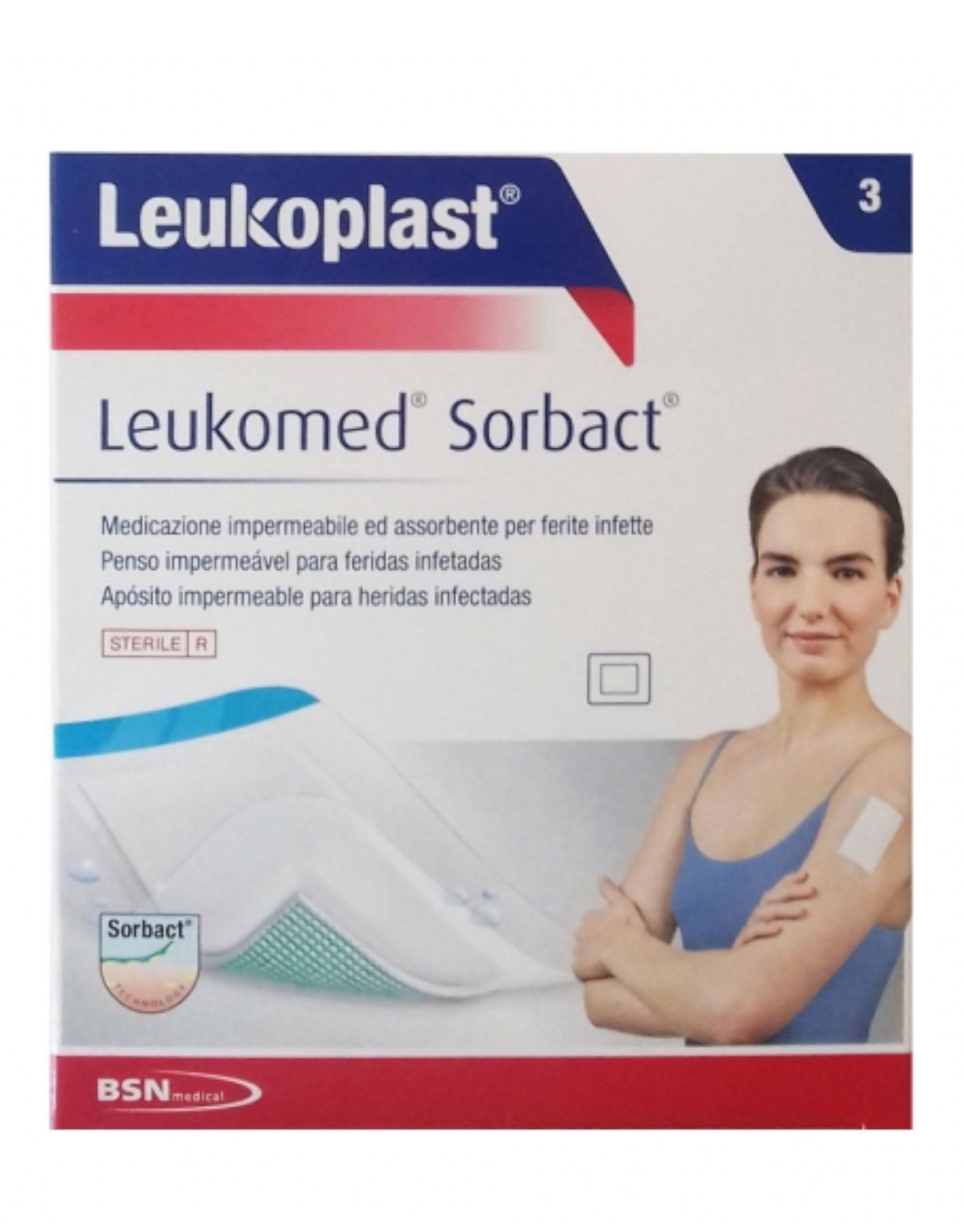 Leukomed Sorbact 3 Cerotti 5x7,2cm-2