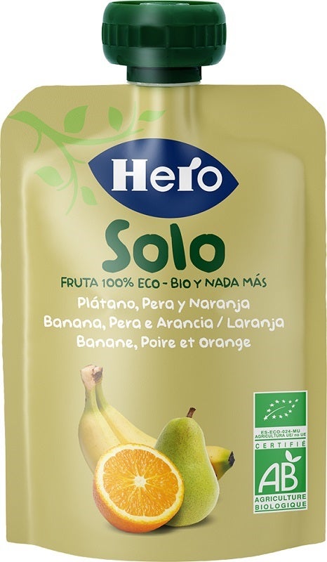 Hero Solo Frutta Frullata 100% Bio Banana Pera Arancia 100 g-1
