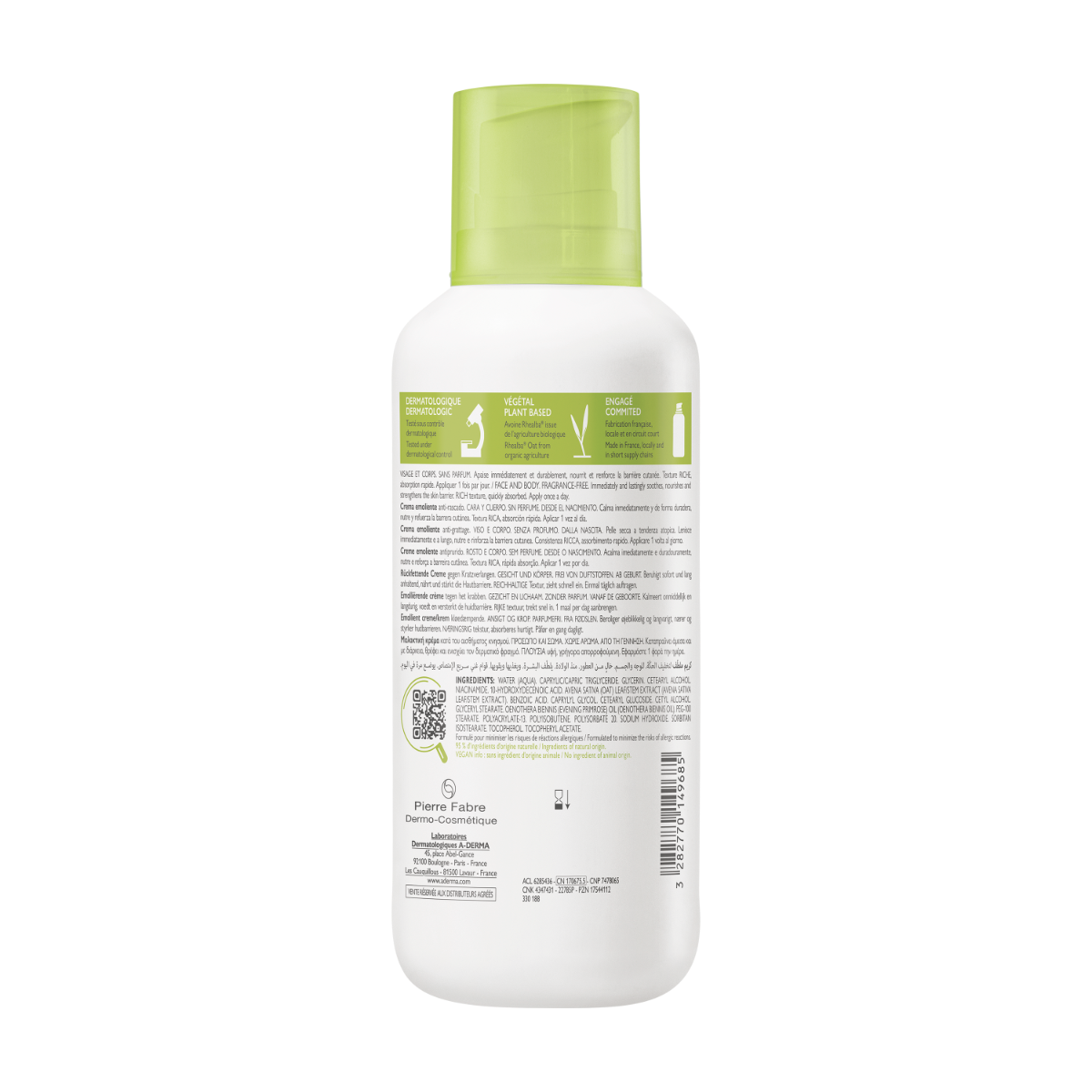 A-Derma Exomega Control Crema Emolliente Anti-Grattage 400ml-2