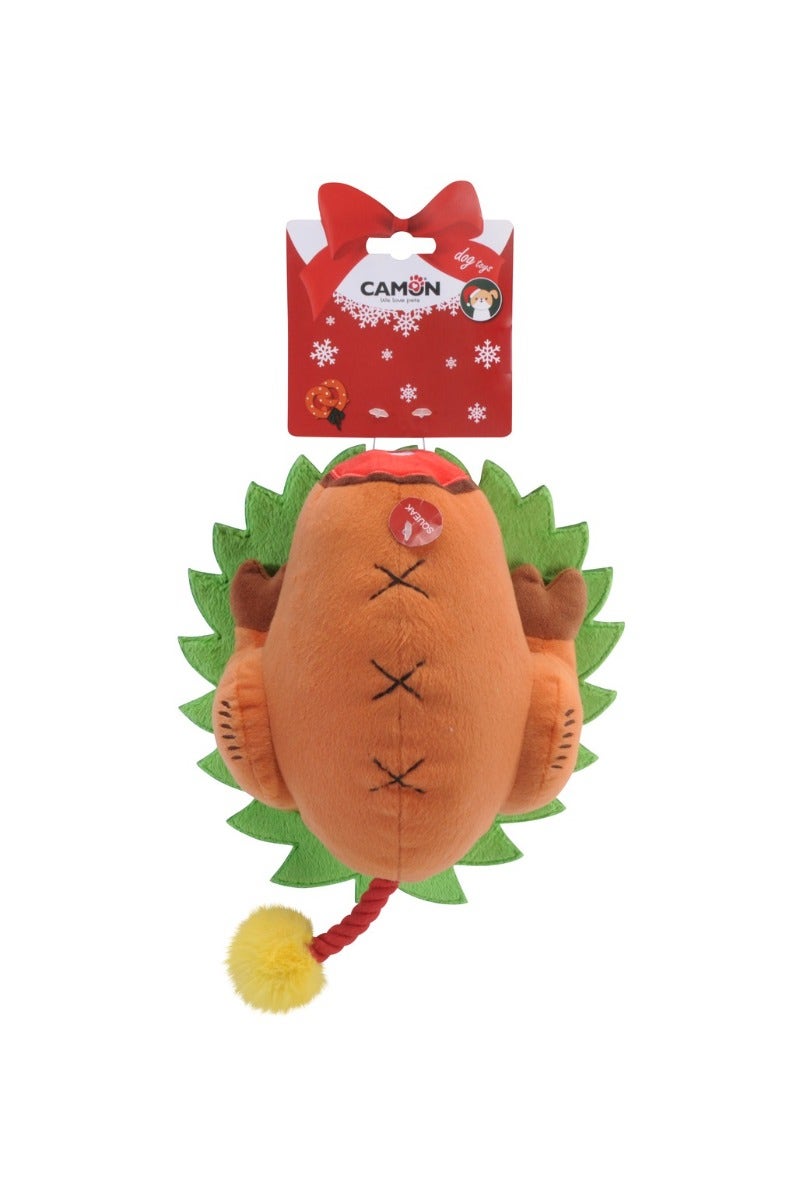 Camon Gioco Tacchino Natalizio in Peluche Con Corda Per Cani-1