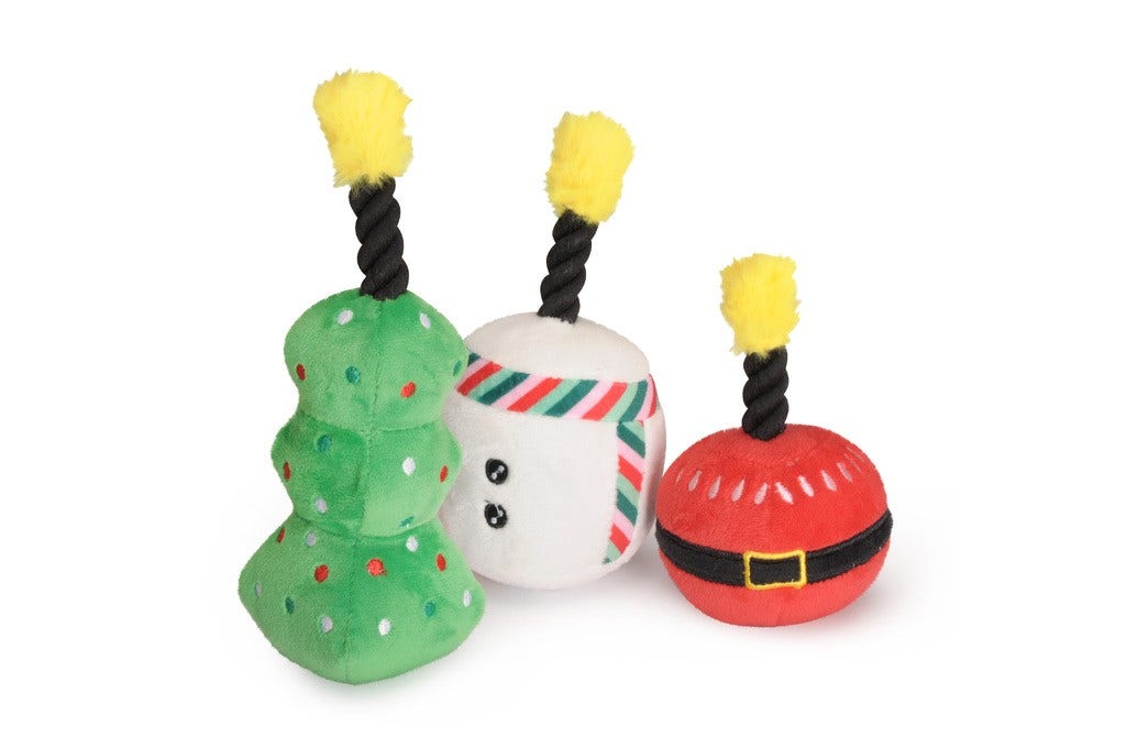 Camon Candele Natalizie in Peluche Con Squeaker Per Cani-1