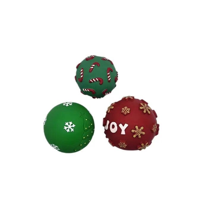 GIOCO CANE PALLA NATALIZIA C/SQUEAKER-2