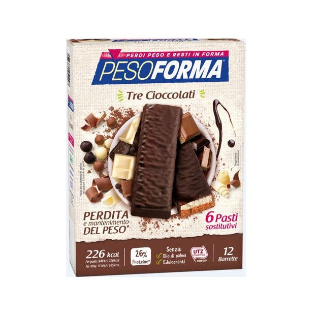 Pesoforma Barrette 3 Cioccolati 12 Barrette  - 2