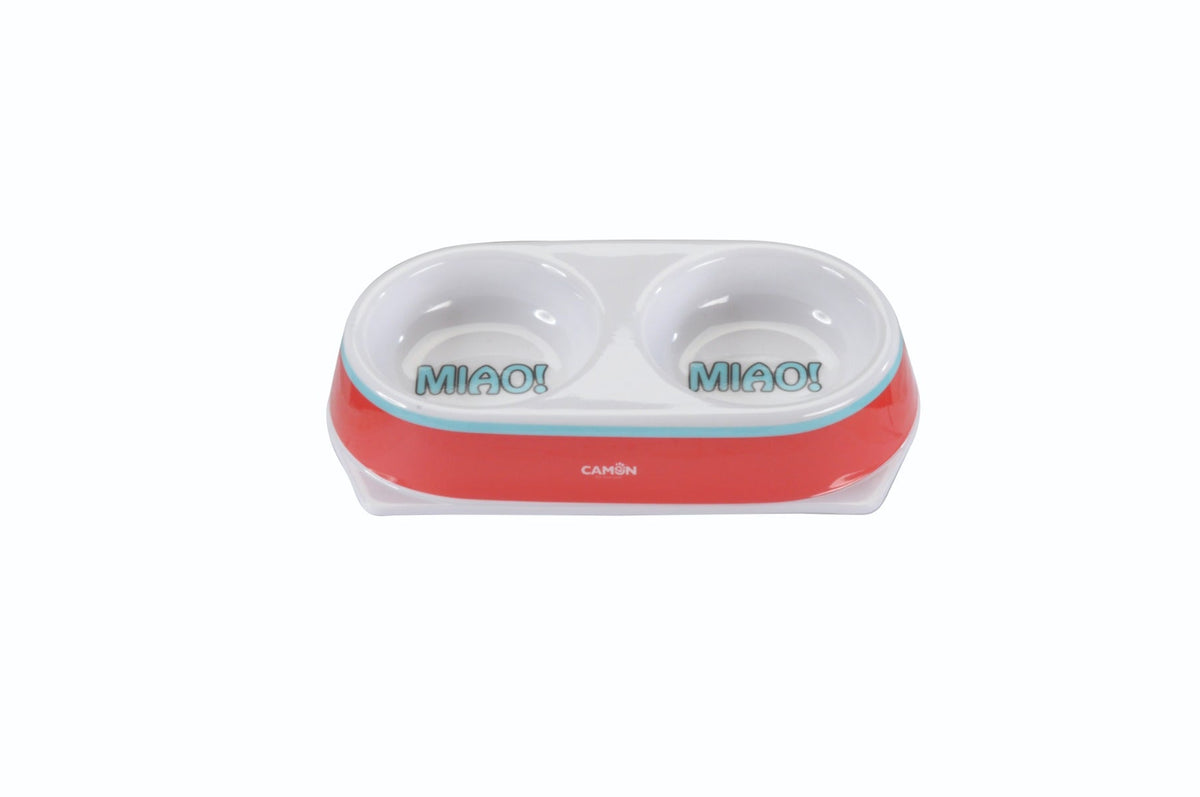 Camon Ciotola In Melamina Doppia Gatto 180ml-1