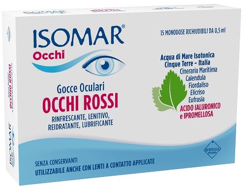 Isomar Occhi Rossi Gocce Oculari Acido Ialuronico 0,20% 15 Flaconcini-1