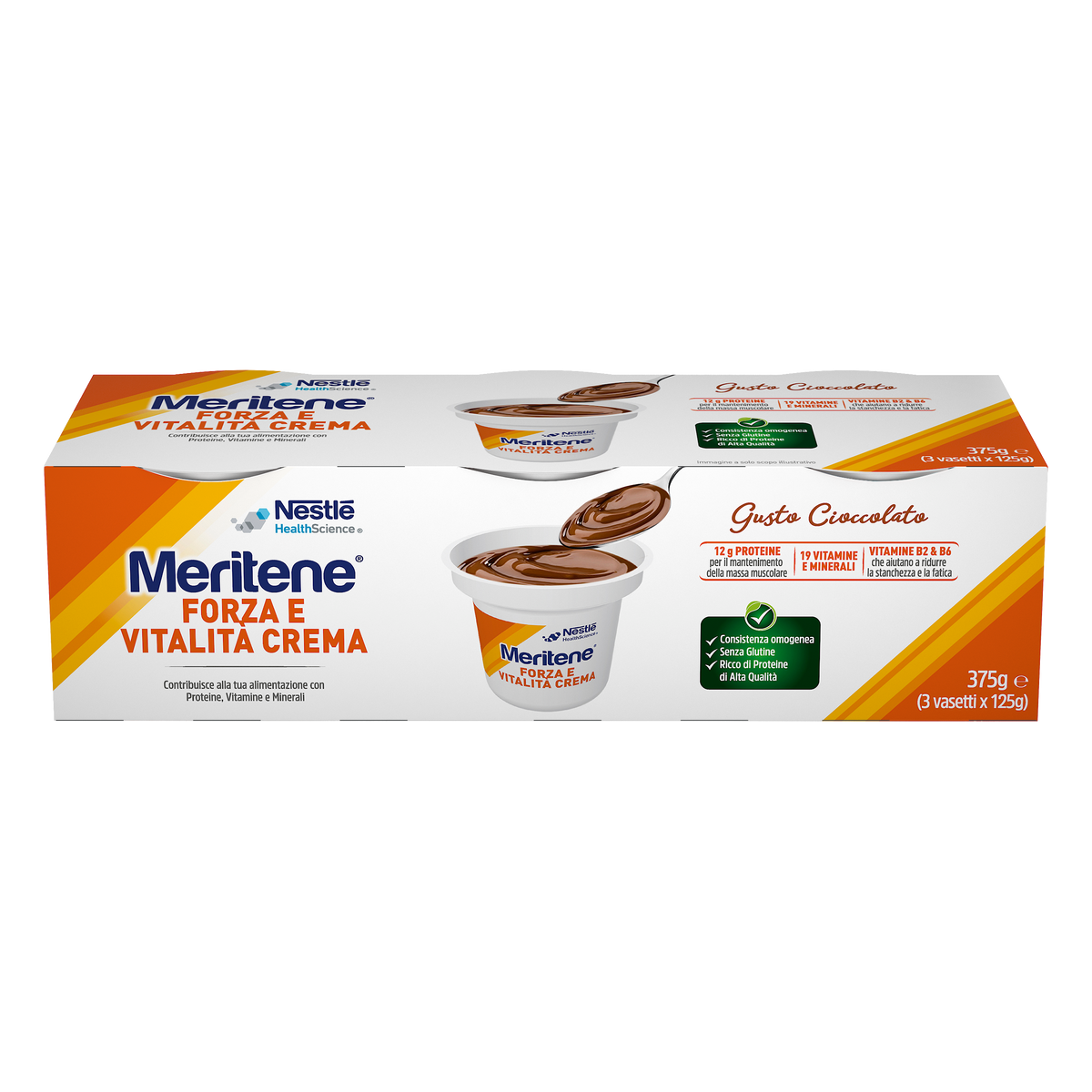 Meritene Crema Cioccolato 3x125g  - 2