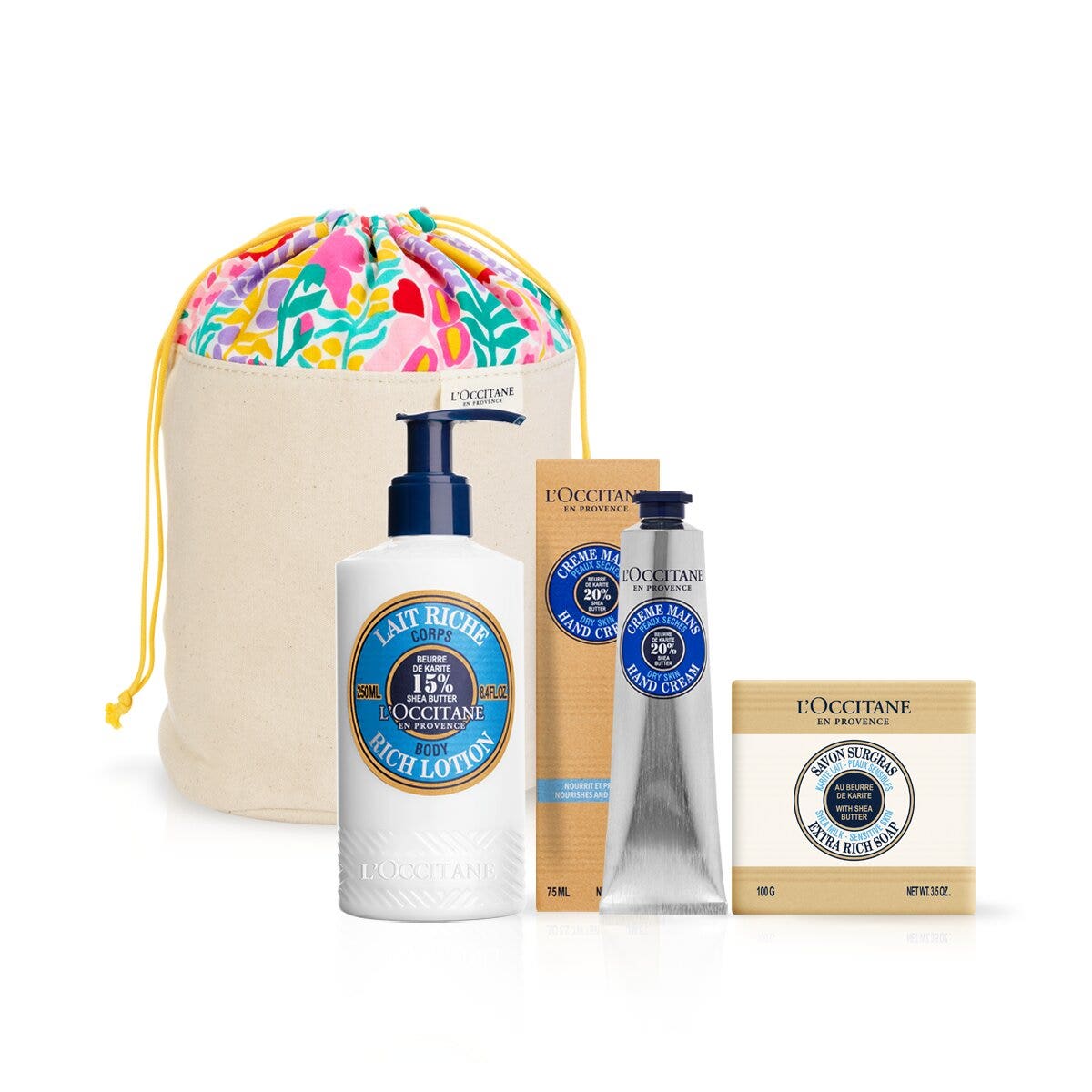 L'Occitane Cofanetto Latte Corpo 250ml + Crema Mani 75ml + Sapone Solido 100gr-1