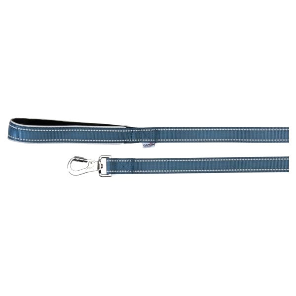 Camon Guinzaglio Con Maniglia In Neoprene E Cuciture Reflex Blu 2x120cm  - 2