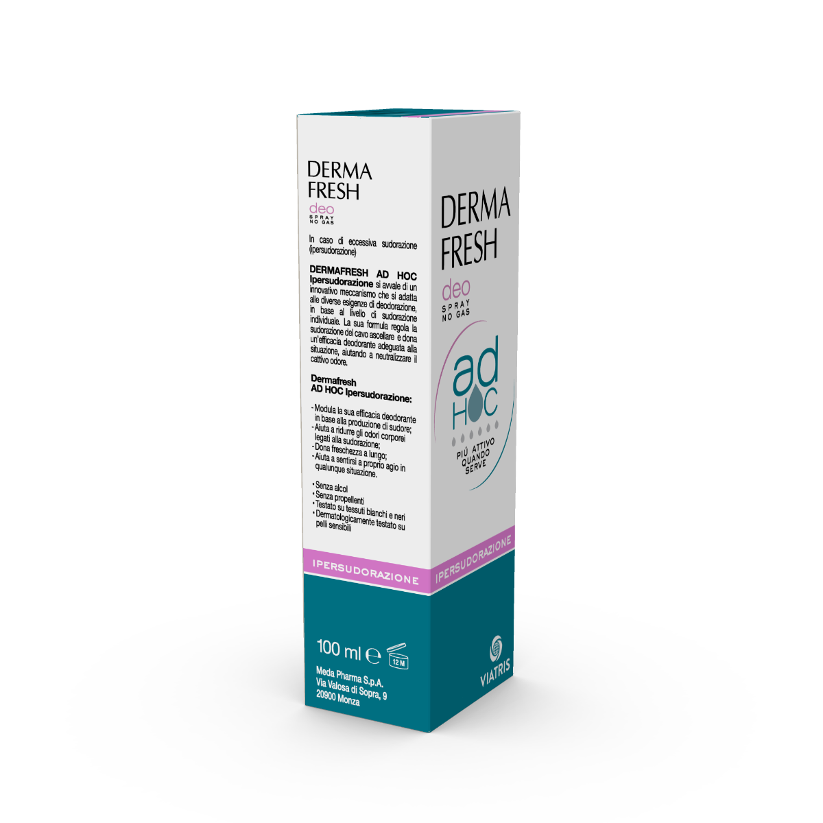 Dermafresh Deo Spray No Gas Ipersudorazione 100ml-8