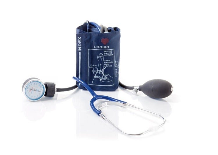 Sfigmomanometro Aneroide Con Fonendoscopio Azzurro DM353A  - 1