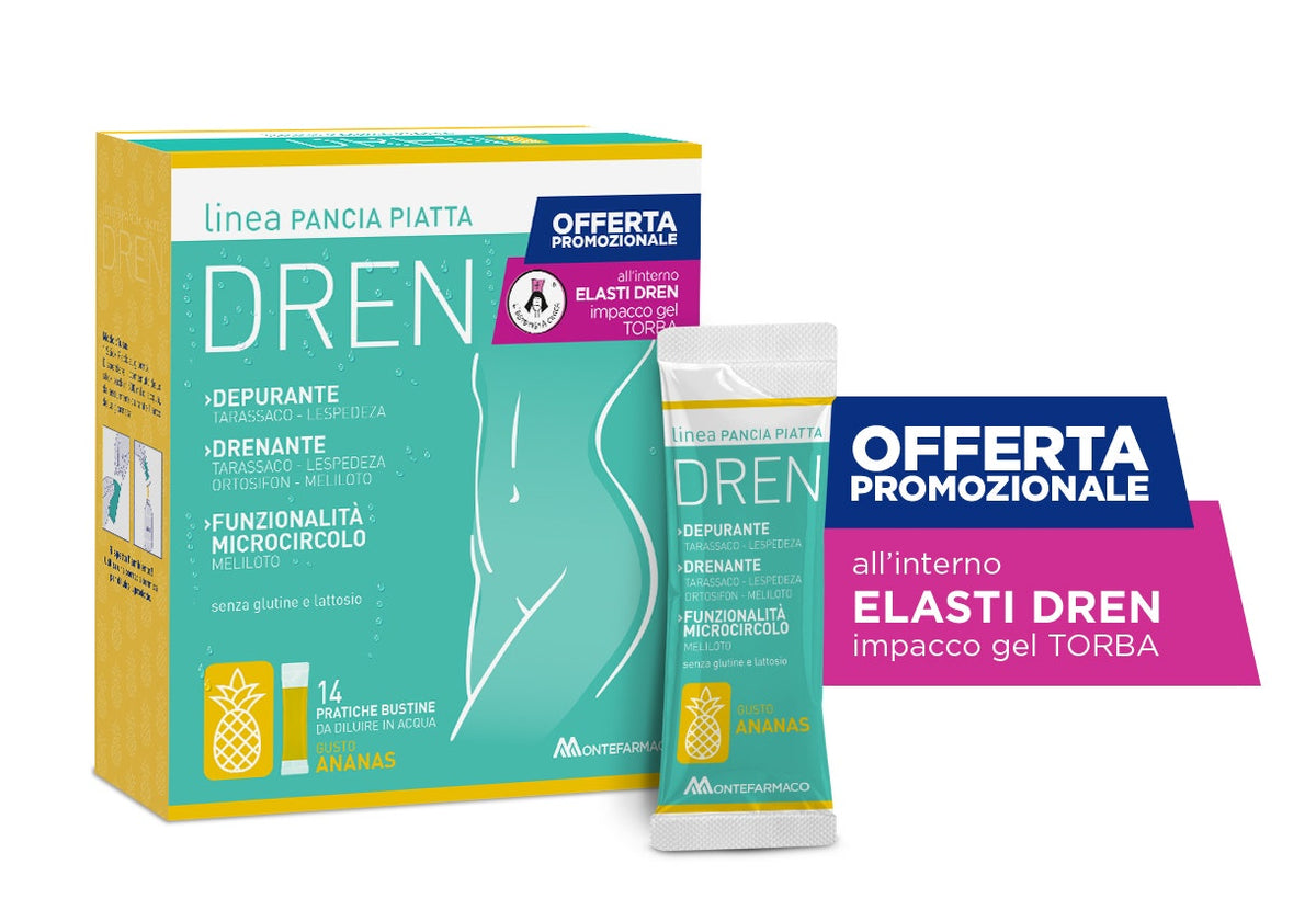 Pancia Piatta Dren Ananas 14 Bustine Stick Pack + Impacco Gel Torba 100ml-1