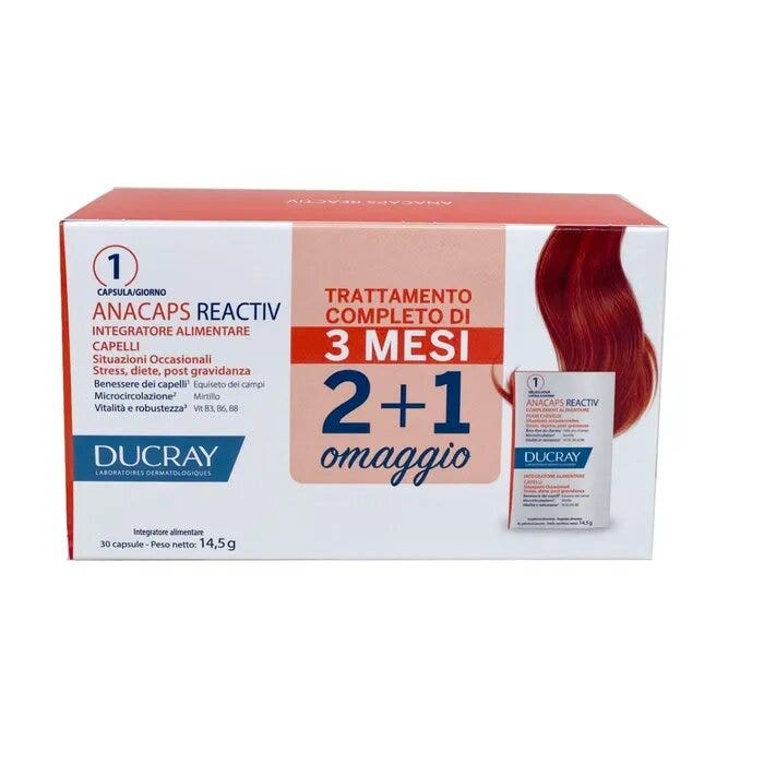 Ducray Anacaps Reactiv Integratore Alimentare Capelli 3x30 Capsule-3