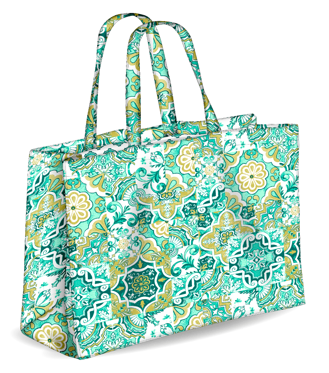 Colors Tote Borsa Mare Reversibile Colore Verde-0