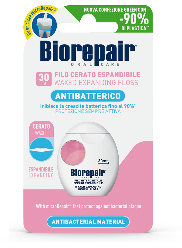 Biorepair Oral Care Antibatterico Filo Cerato Espandibile Gengive Delicate 25+5 Metri-1