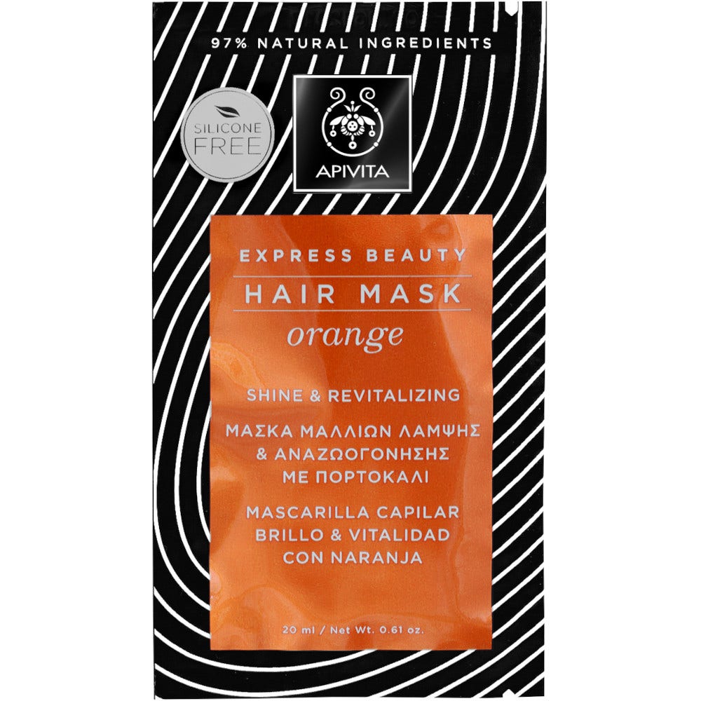 Apivita Express Beauty Maschera Capelli Illuminante/Rivitalizzante Arancia 20ml  - 2