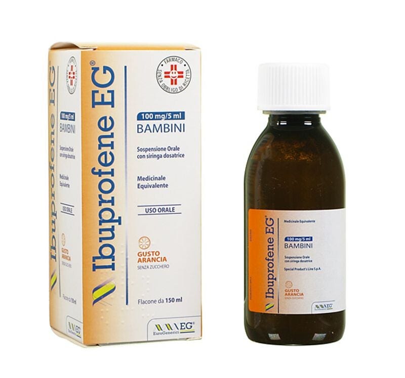 Ibuprofene EG Bambini Sospensione Orale Gusto Arancia 150ml-1