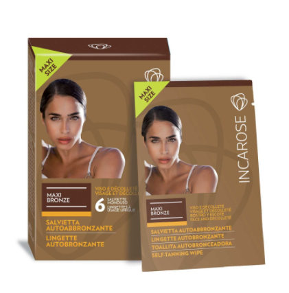 Incarose Maxi Bronze 6 Salviette Autoabbronzanti  - 1