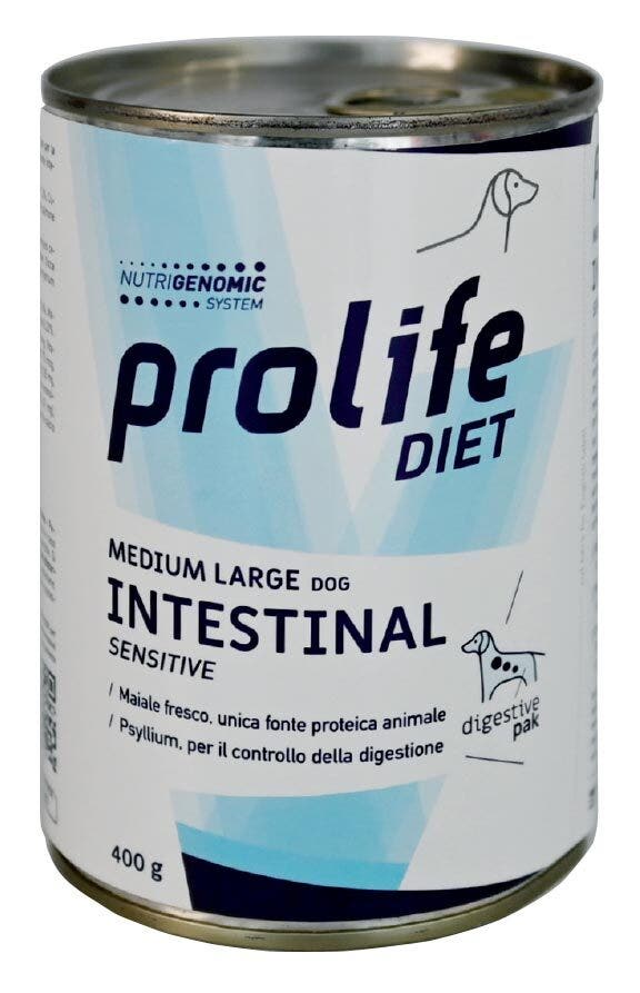 Prolife Diet Dog Intestinal Sensitive Cibo Umido Per Cani Taglia Media/Grande Lattina 400g-1