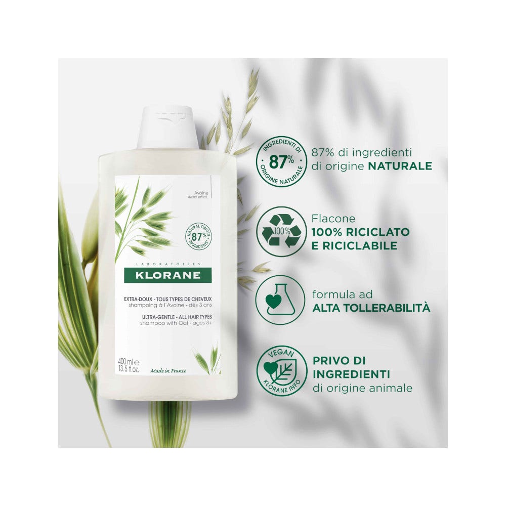 Klorane Shampoo Ultra-Gentile Latte D'Avena 400ml-1