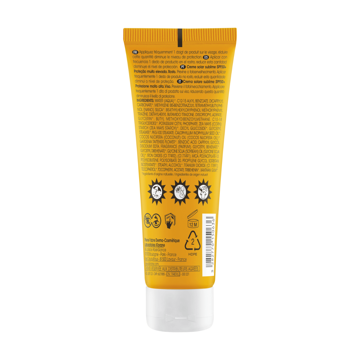 Klorane Polysianes Crema Solare Sublime SPF 50+ 50ml-1