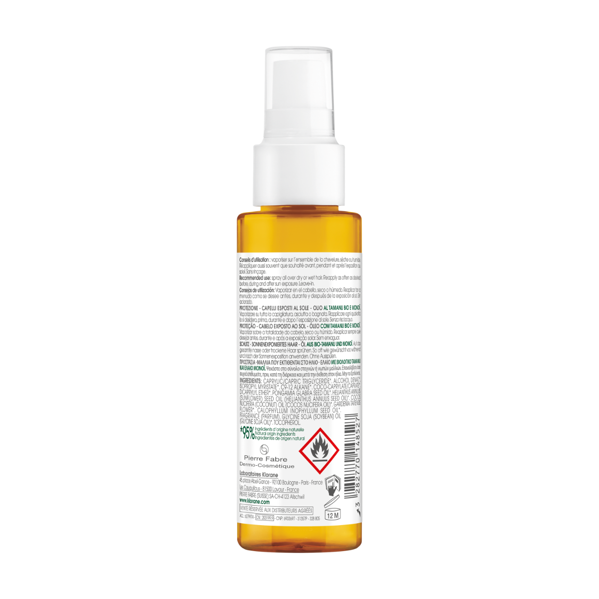 Klorane Olio al Tamanu Bio E Monoï 100ml-3
