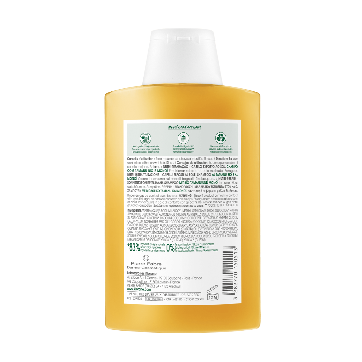 Klorane Shampoo Nutritivo Tamanu Bio E Monoï 200ml-3