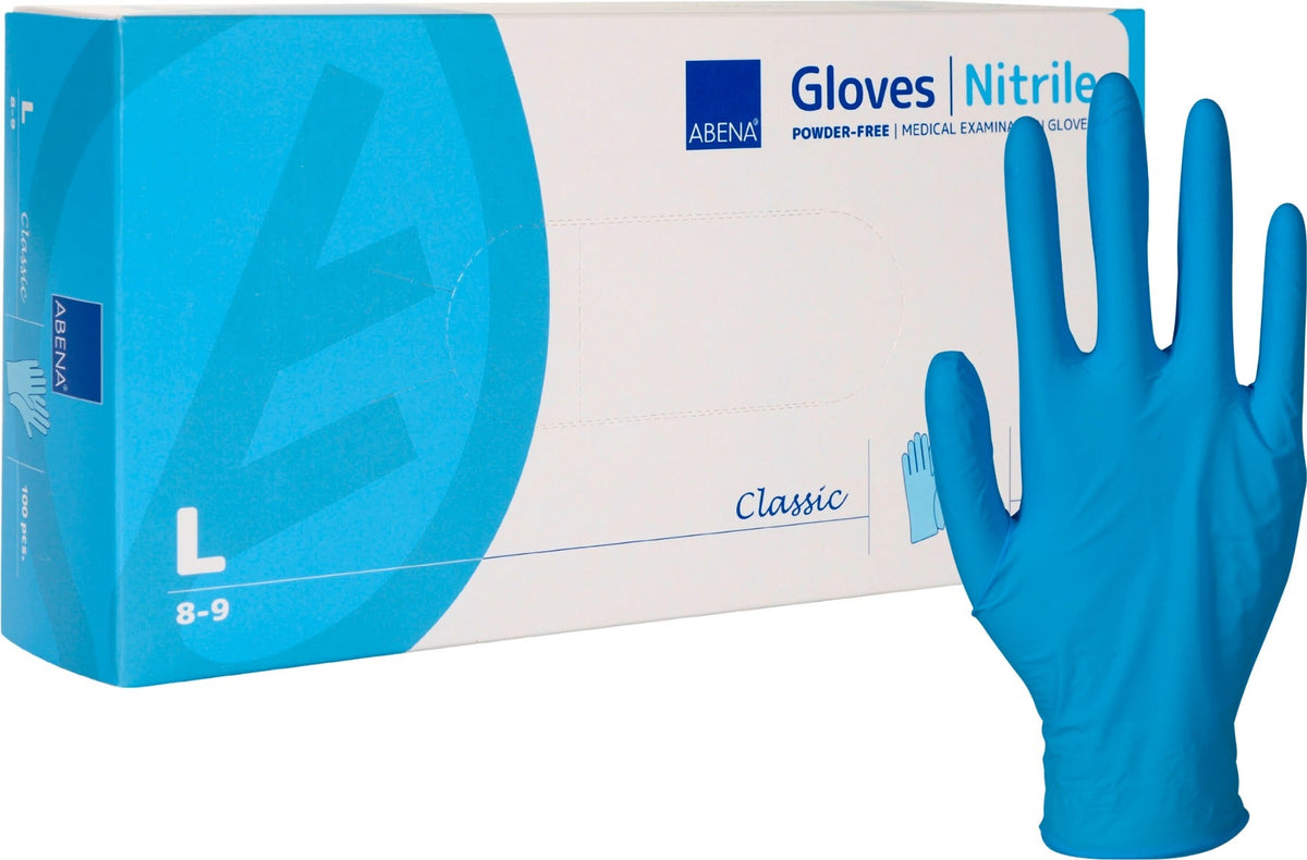 Abena Guanto Nitrile Senza Polvere Blu Taglia L 100 Pezzi-2