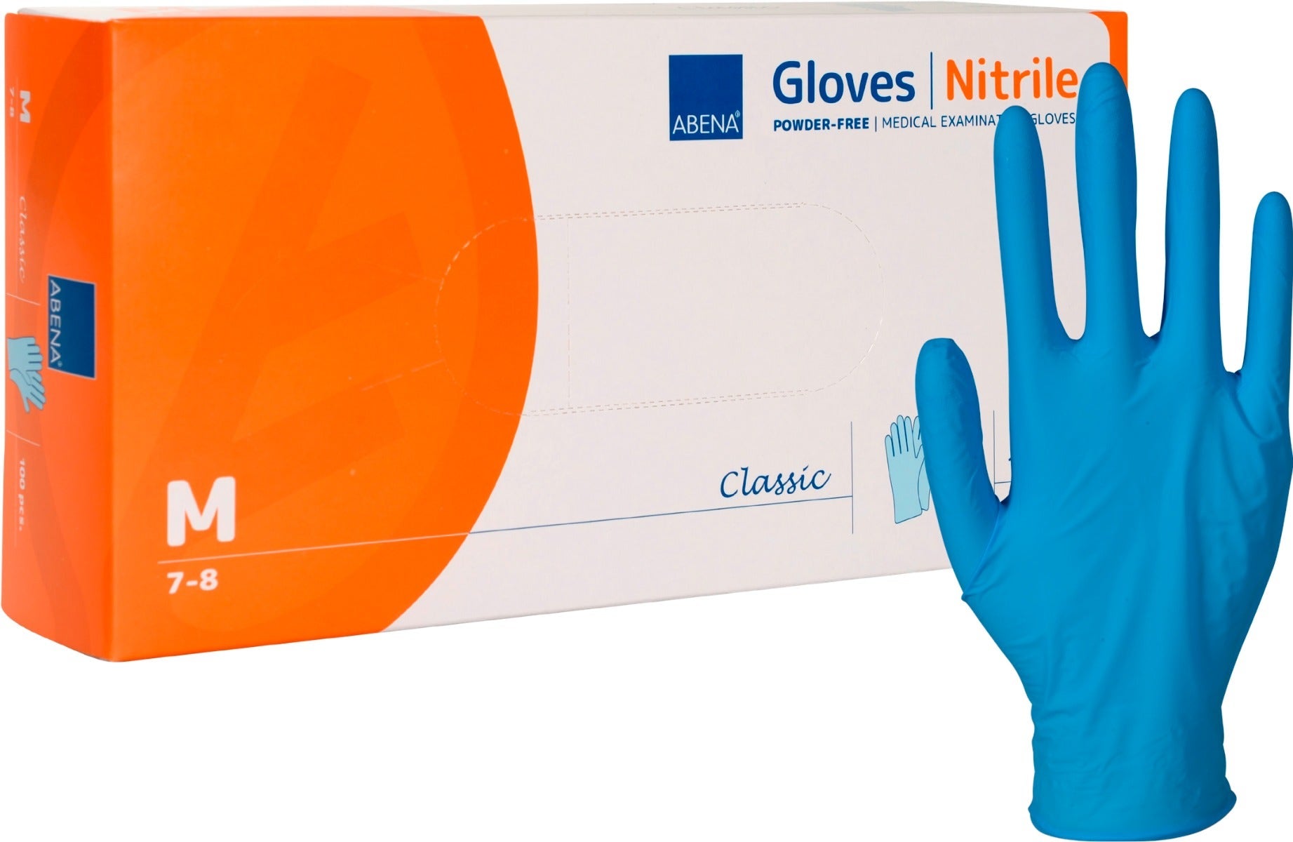 Abena Guanto Nitrile Senza Polvere Blu Taglia M 100 Pezzi-2
