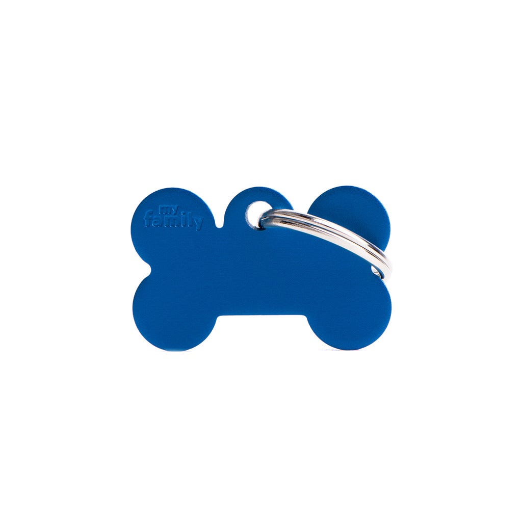 Medaglietta Per Cani E Gatti Personalizzata Osso In Alluminio Blu Taglia Piccola-2