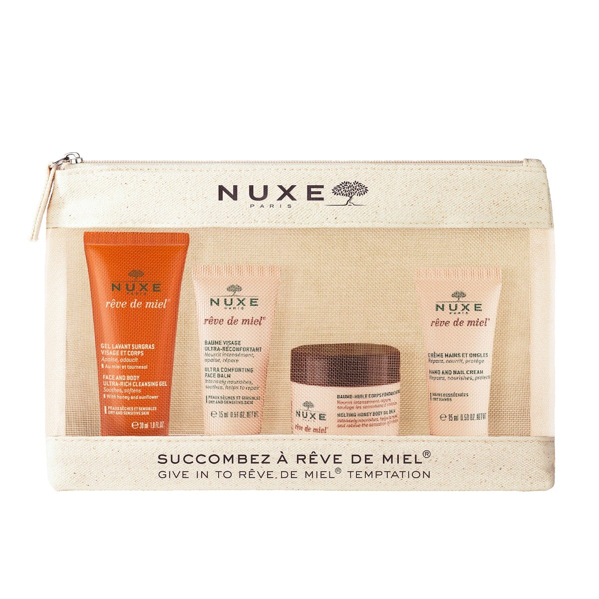 Nuxe Trousse Balsamo Viso 15ml + Balsamo Corpo 30ml + Crema Mani 15ml + Gel Detergente 30ml-1