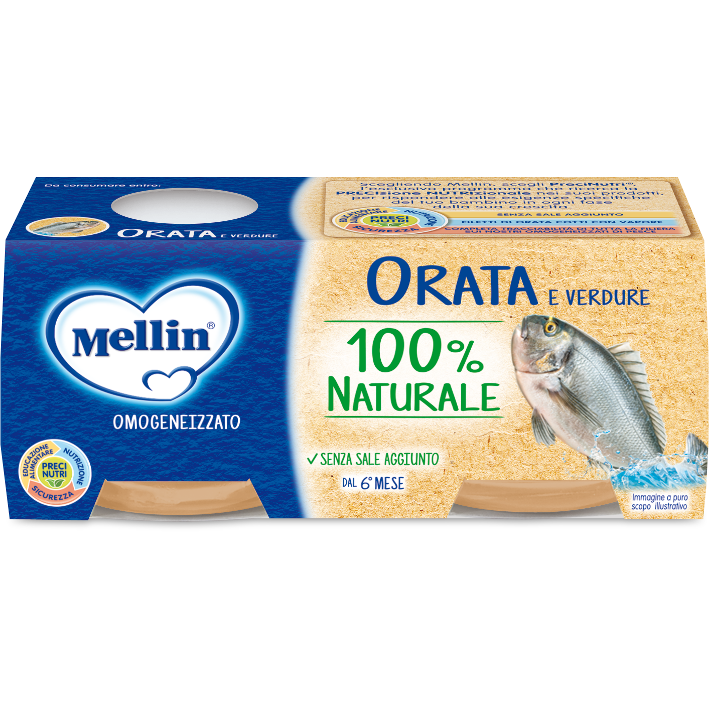 Mellin Omogeneizzato Orata 2X80g  - 2
