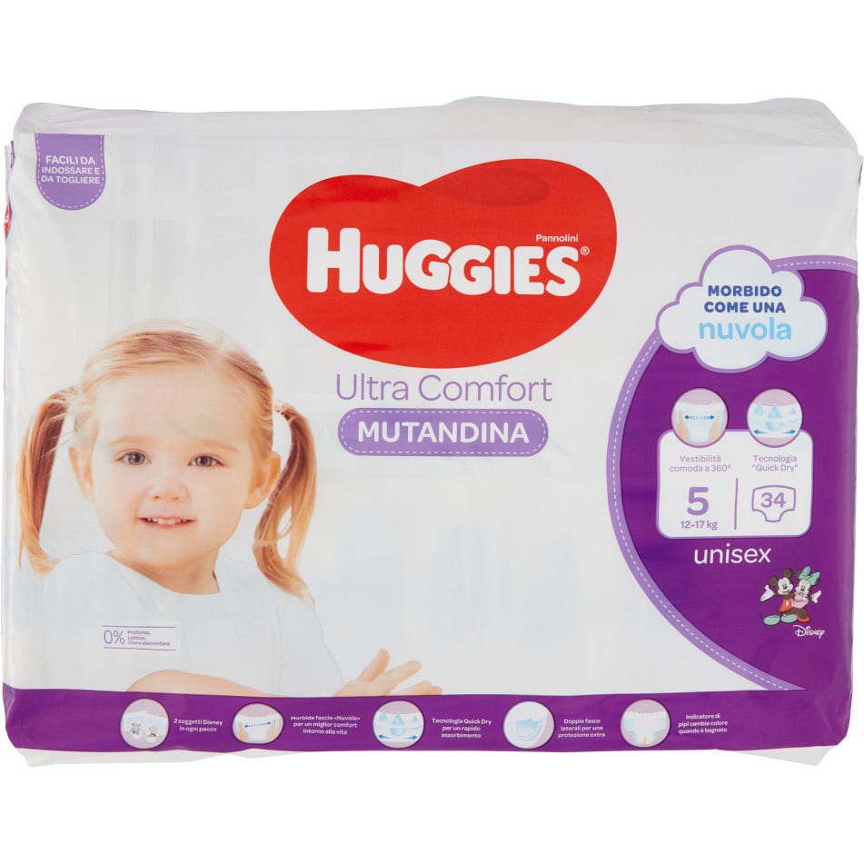 Huggies Ultra Comfort Pannolini Mutandina Taglia 5 34 Pezzi  - 1