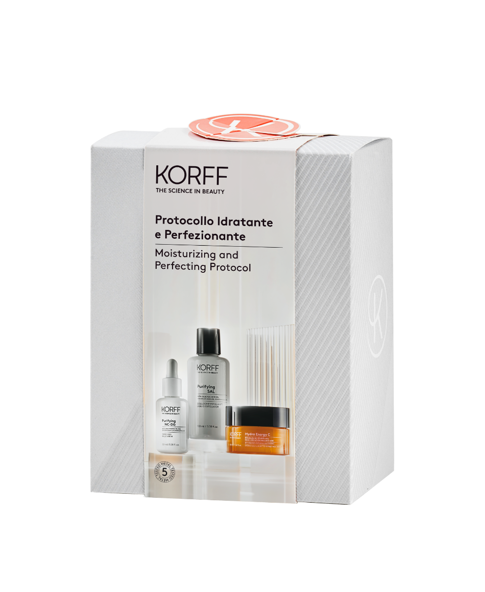 Korff Cofanetto Idratante Perfezionante Soluzione Esfoliante 100ml + Siero Viso 30ml + Crema Viso 50ml-2
