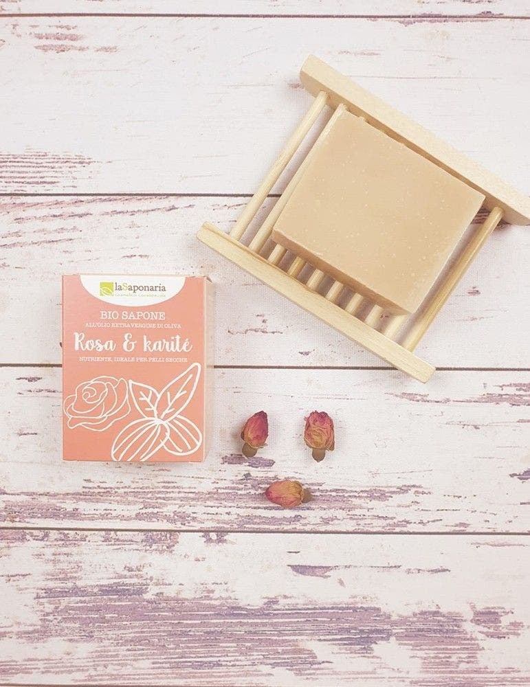 La Saponaria Bio Sapone Rosa/Burro Di Karitè 100g  - 2