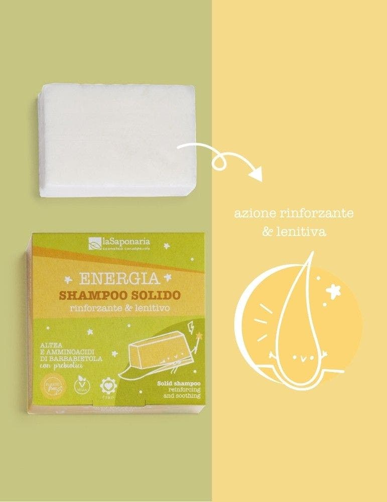 La Saponaria Shampoo Solido Energia Rinforzante/Lenitivo 50g  - 3