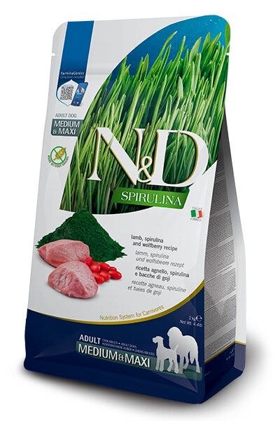 Farmina N&D Dog Medium & Maxi Spirulina Lamb Per Cani Adulti 2kg-1