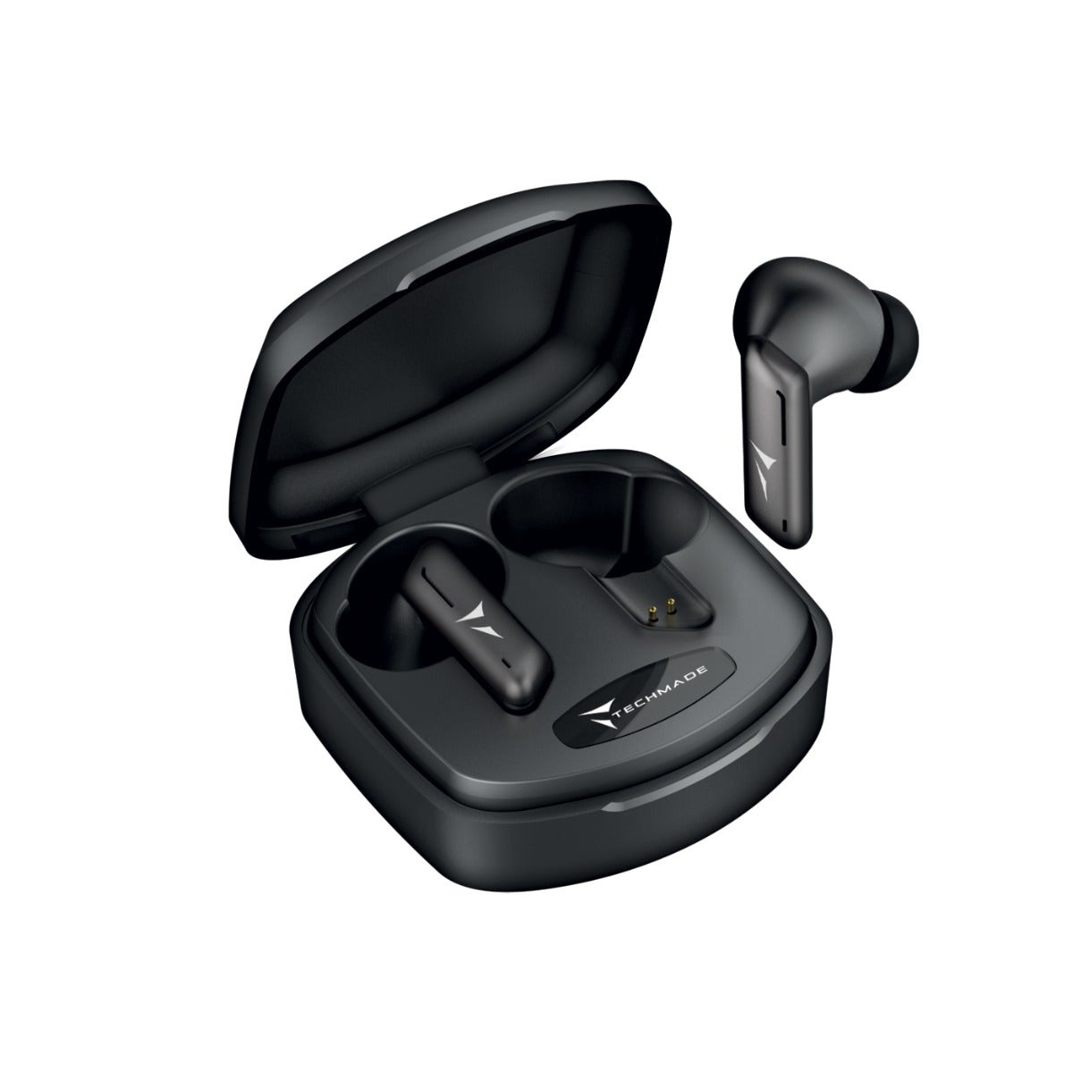 Techmade Auricolari Senza Filo Con Box Di Ricarica Black-2