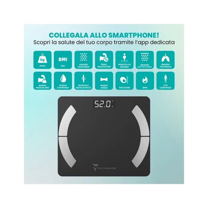 Techmade Bilancia Smart Digitale Black-11