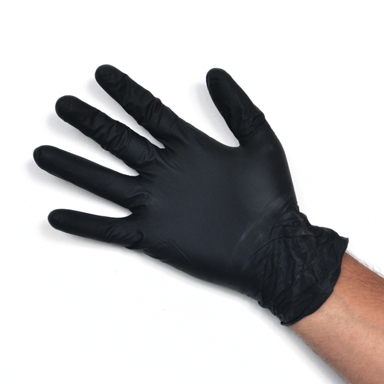 Guanto Nitrile Non Sterile Superficie Microruvida No Talco Colore Nero Taglia Media 100 Pezzi-3