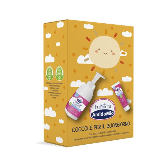 Euphidra Box Coccole Per Il Buongiorno Mousse Bagnetto 500ml + Crema Protettiva 50ml-1